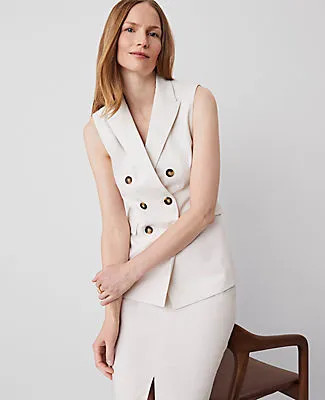 Ann Taylor The Petite Long Double Breasted Vest sold by Ann Taylor product image thumbnail 3