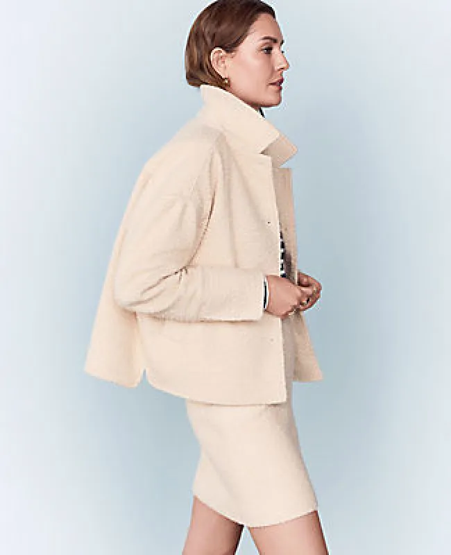 Ann Taylor Petite Weekend Collection Petite Collared Button Front Relaxed Jacket sold by Ann Taylor