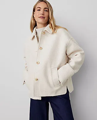 Ann Taylor Petite Weekend Collection Petite Collared Button Front Relaxed Jacket sold by Ann Taylor product image thumbnail 2