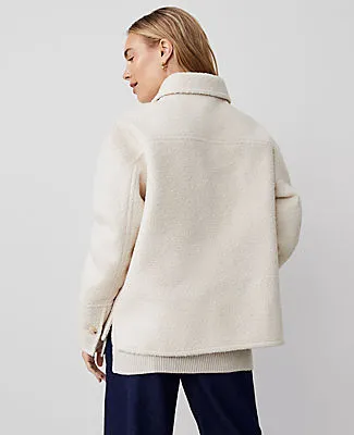 Ann Taylor Petite Weekend Collection Petite Collared Button Front Relaxed Jacket sold by Ann Taylor product image thumbnail 3