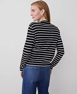 Ann Taylor Essential Stripe Mock-Neck Sweater sold by Ann Taylor product image thumbnail 2