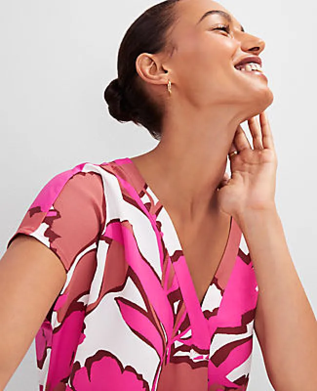 Ann Taylor Petite Floral Mixed Media Top sold by Ann Taylor