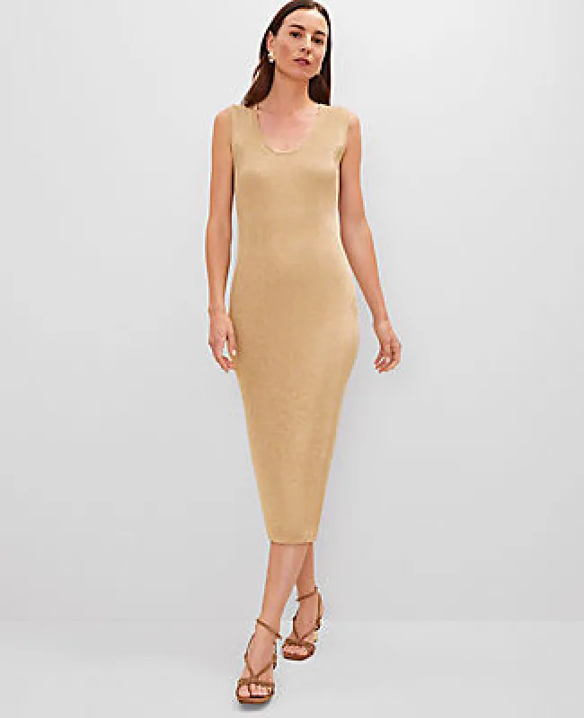 Ann Taylor Petite Ribbed Lurex Midi Dress sold by Ann Taylor