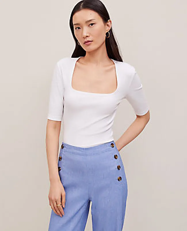 Ann Taylor Angled Square Neck Top sold by Ann Taylor
