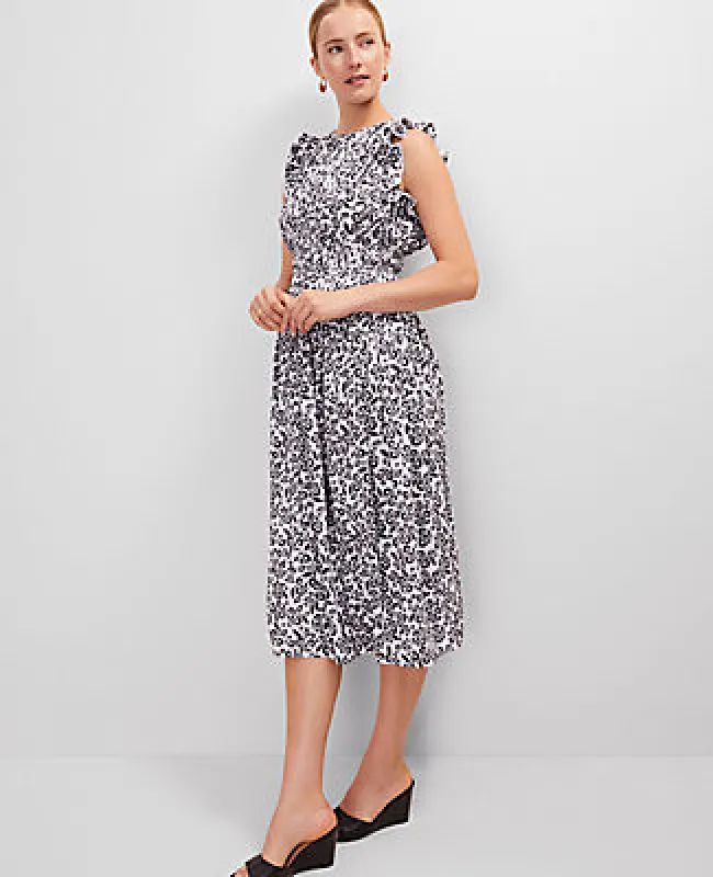 Ann Taylor Floral Ruffle Midi Dress sold by Ann Taylor