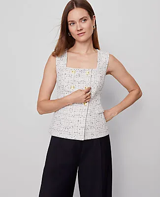 Ann Taylor Tweed Square Neck Vest sold by Ann Taylor