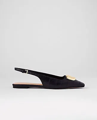 Ann Taylor Leather Buckle Slingback Flat sold by Ann Taylor