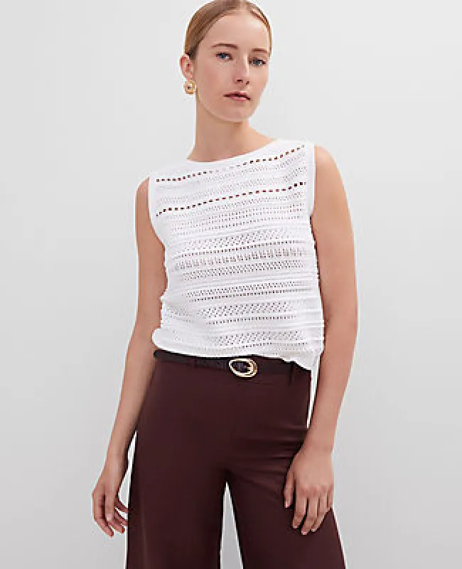 Ann Taylor Pointelle Sweater Shell Top sold by Ann Taylor