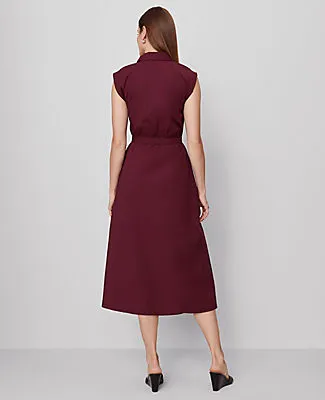 Ann Taylor Belted Flare Midi Shirtdress sold by Ann Taylor product image thumbnail 2