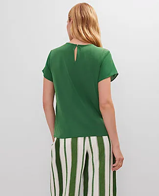 Ann Taylor Mixed Media Crew Neck Tee sold by Ann Taylor product image thumbnail 2