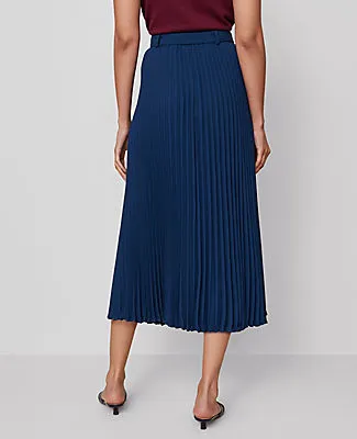 Ann Taylor Petite Belted Pleated Midi Skirt sold by Ann Taylor product image thumbnail 3