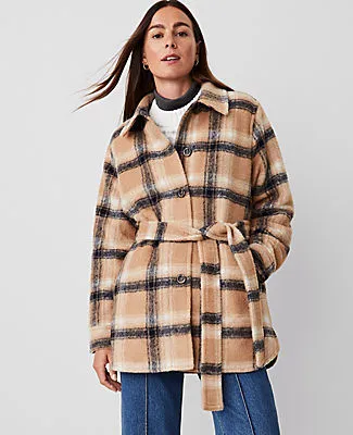 Ann Taylor Petite Weekend Collection Plaid Belted Shacket sold by Ann Taylor product image thumbnail 2