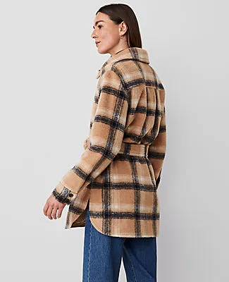 Ann Taylor Petite Weekend Collection Plaid Belted Shacket sold by Ann Taylor product image thumbnail 3