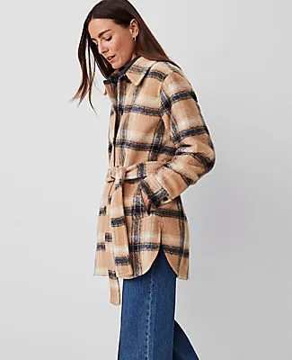 Ann Taylor Petite Weekend Collection Plaid Belted Shacket sold by Ann Taylor product image thumbnail 5