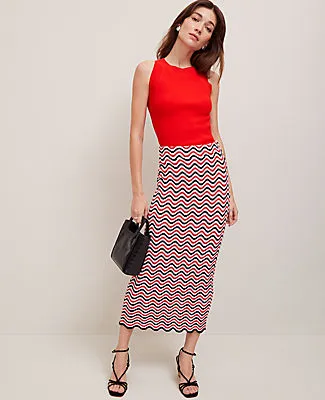 Ann Taylor Petite Striped Crochet Sweater Skirt sold by Ann Taylor product image thumbnail 2