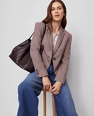 Ann Taylor The Newbury Blazer in Houndstooth sold by Ann Taylor product image thumbnail 4