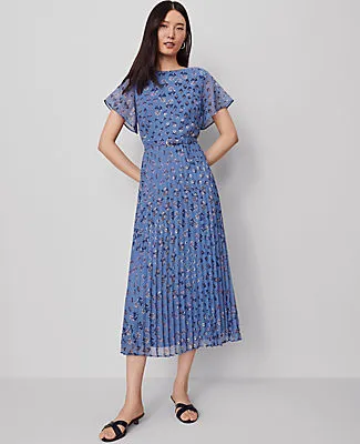 Ann Taylor Floral Pleated Midi Dress sold by Ann Taylor