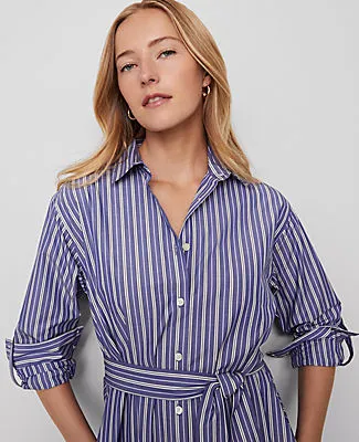 Ann Taylor Striped Collared Midi Shirtdress sold by Ann Taylor product image thumbnail 3