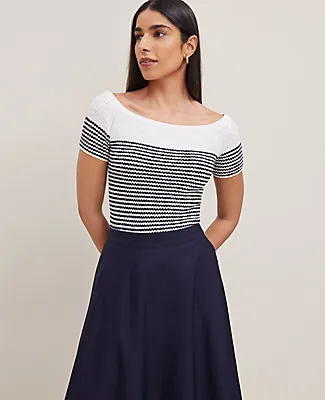 Ann Taylor Textured Off-The-Shoulder Sweater sold by Ann Taylor product image thumbnail 2