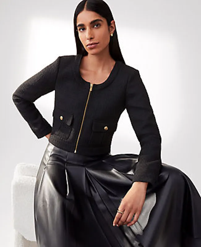 Ann Taylor Petite Tweed Cropped Jacket sold by Ann Taylor