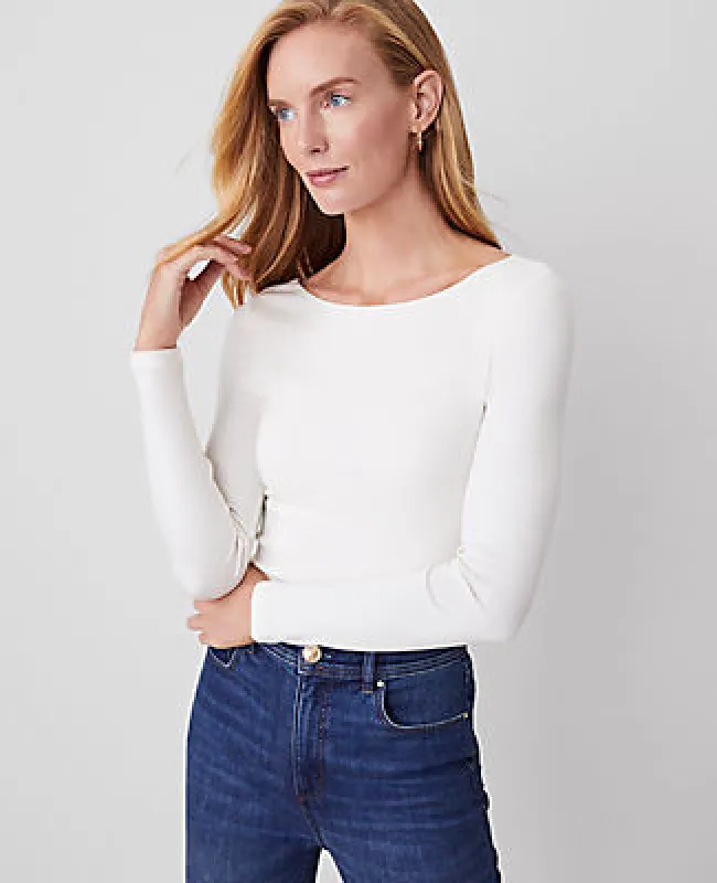 Ann Taylor Boatneck Low Back Top sold by Ann Taylor