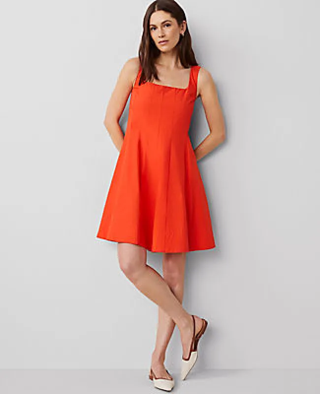 Ann Taylor Square Neck Seamed Flare Dress sold by Ann Taylor