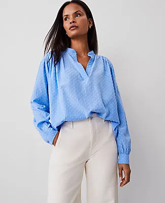 Ann Taylor Clip V-Neck Blouson Popover Top sold by Ann Taylor product image thumbnail 2