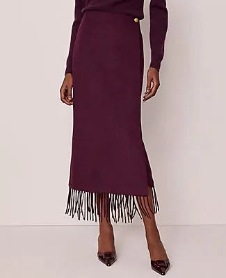 Ann Taylor Fringe Midi Wrap Skirt sold by Ann Taylor product image thumbnail 2
