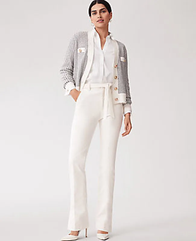 Ann Taylor Tie Waist Slim Jeans in Ivory sold by Ann Taylor