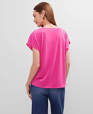 Ann Taylor Mixed Media Pleat Front Top sold by Ann Taylor product image thumbnail 2