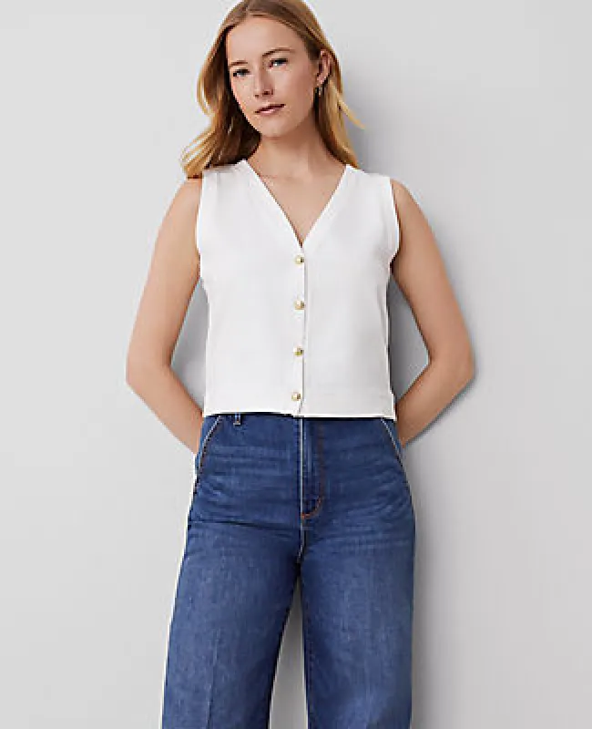 Ann Taylor Knit V-Neck Vest sold by Ann Taylor