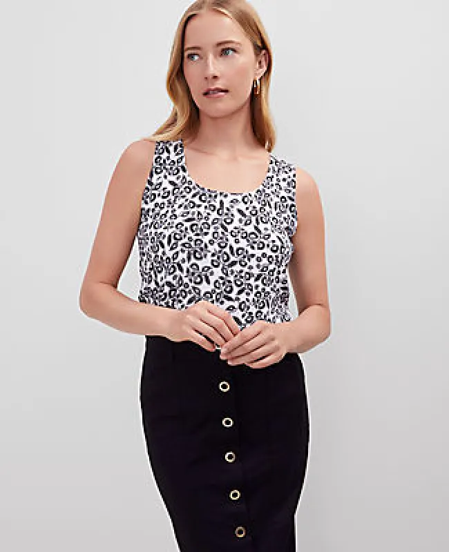 Ann Taylor Petite Floral Mixed Media Tank Top sold by Ann Taylor