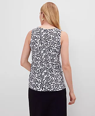 Ann Taylor Petite Floral Mixed Media Tank Top sold by Ann Taylor product image thumbnail 2