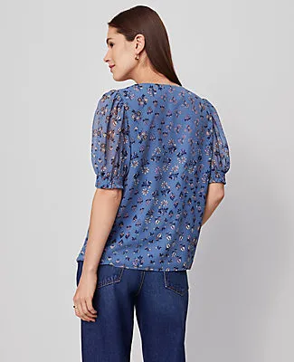 Ann Taylor Floral V-Neck Popover Top sold by Ann Taylor product image thumbnail 2