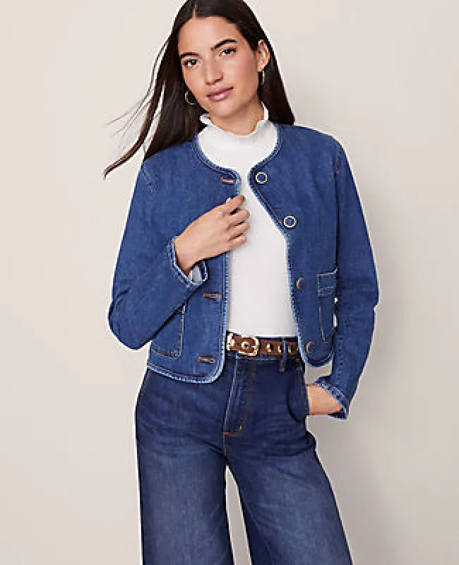 Ann Taylor Weekend Collection Crew Neck Denim Jacket sold by Ann Taylor