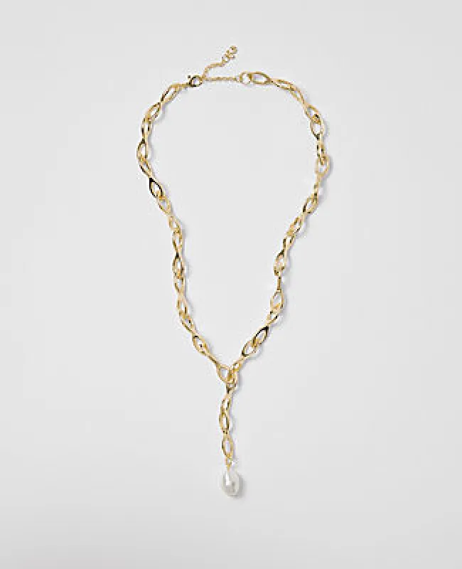 Ann Taylor Pearlized Lariat Necklace sold by Ann Taylor