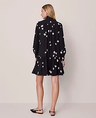 Ann Taylor Floral Tie Neck Trapeze Dress sold by Ann Taylor product image thumbnail 2