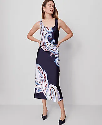Ann Taylor Petite Paisley Satin Slip Dress sold by Ann Taylor product image thumbnail 2