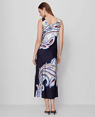 Ann Taylor Petite Paisley Satin Slip Dress sold by Ann Taylor product image thumbnail 3