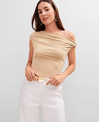 Ann Taylor Petite Metallic Asymmetric Top sold by Ann Taylor product image thumbnail 3