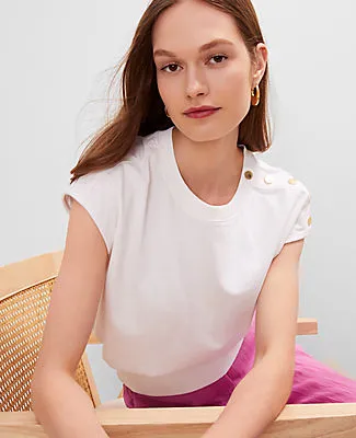 Ann Taylor Petite Shoulder Button Top sold by Ann Taylor