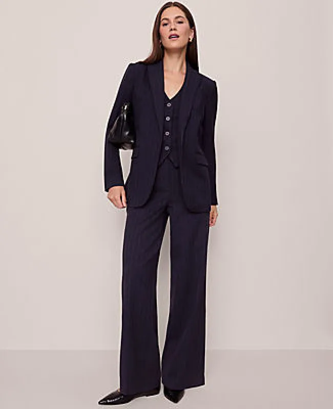 Ann Taylor The Perfect Wide Leg Pant in Pinstripe sold by Ann Taylor