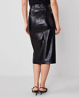 Ann Taylor Petite Embossed Faux Leather Pencil Skirt sold by Ann Taylor product image thumbnail 4