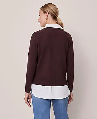 Ann Taylor Petite Layered Mix Media Sweater sold by Ann Taylor product image thumbnail 2