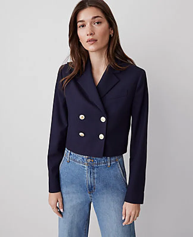 Ann Taylor Cropped Double Breasted Blazer sold by Ann Taylor