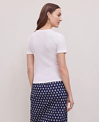 Ann Taylor Weekend Collection Pointelle Tee sold by Ann Taylor product image thumbnail 2