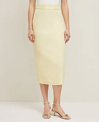 Ann Taylor Linen Blend Clean Midi Skirt sold by Ann Taylor product image thumbnail 2