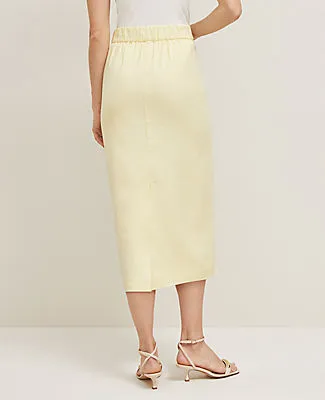 Ann Taylor Linen Blend Clean Midi Skirt sold by Ann Taylor product image thumbnail 3