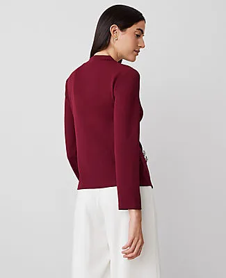 Ann Taylor Jewel Button Waist Mock Neck Top sold by Ann Taylor product image thumbnail 2