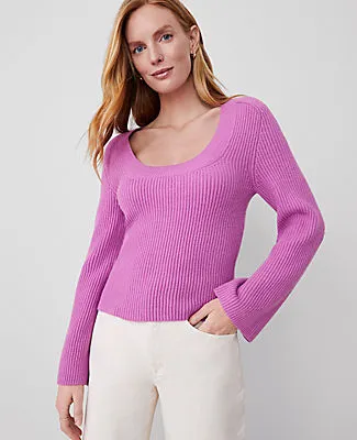Ann Taylor Petite Ribbed Scoop Neck Sweater sold by Ann Taylor